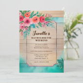 Rustic Floral & Wood Elegant Bachelorette Weekend  Kaart (Staand voorkant)