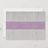 Rustic Floral Wood Girl Paars Baby shower Kaart (Achterkant)