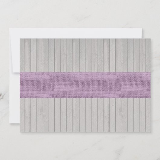 Rustic Floral Wood Girl Paars Baby shower Kaart (Achterkant)