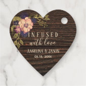Rustic Floral Wood Wedding Bedankt Bedankjes Labels (Achterkant)