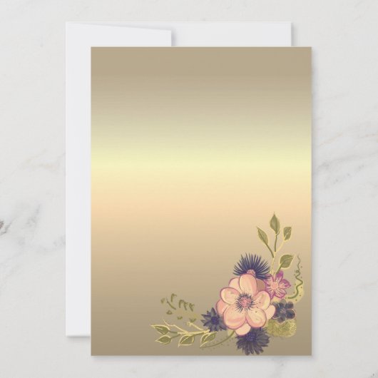 Rustic Floral Wood Wedding Invitation Kaart (Achterkant)