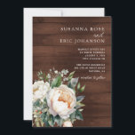 Rustic Floral Wood Wedding Kaart<br><div class="desc">Eenvoudige rustieke waterverf bloemenhouten huwelijksuitnodigingen. Voor koppels die willen creëer een bruiloft met rustieke charme. Perfect voor een zomer of herfst rustieke bruiloft. Verkrijgbaar in print,  als digitale download,  of beide!</div>