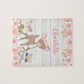 Rustic Floral Woodland Animals Gepersonaliseerde K Legpuzzel (Horizontaal)