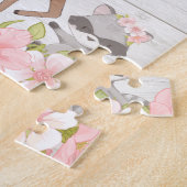 Rustic Floral Woodland Animals Gepersonaliseerde K Legpuzzel (Zijkant)