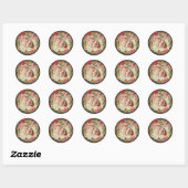 Rustic Floral Wreath Baby Girl Fotostickers Ronde Sticker (Vel)