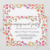 Rustic Floral Wreath Engagement Party Kaart (Voorkant / Achterkant)