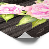 Rustic Floral Wreath Girls Birthday Party Sign Poster (Hoek)