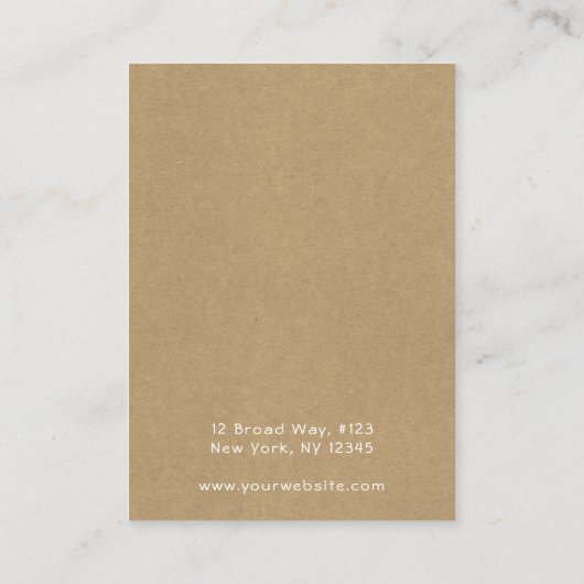 Rustic Floral Wreath Kraft Ketting Display Kaart Visitekaartje (Achterkant)