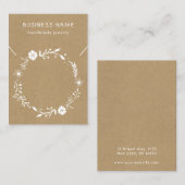 Rustic Floral Wreath Kraft Ketting Display Kaart Visitekaartje (Voorkant / Achterkant)