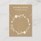 Rustic Floral Wreath Kraft Ketting Display Kaart Visitekaartje (Voorkant)