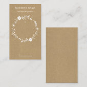 Rustic Floral Wreath Kraft Label prijs (Voorkant / Achterkant)