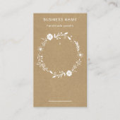 Rustic Floral Wreath Kraft Label prijs (Voorkant)