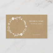 Rustic Floral Wreath Kraft Label prijs (Voorkant)