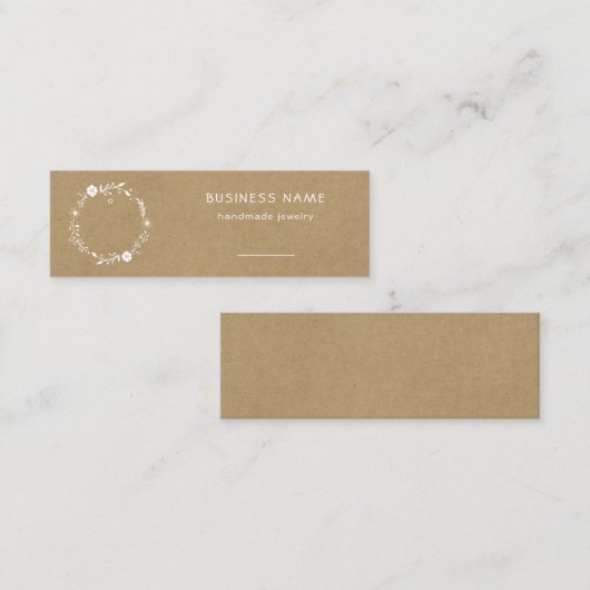 Rustic Floral Wreath Kraft Label prijs (Voorkant / Achterkant)