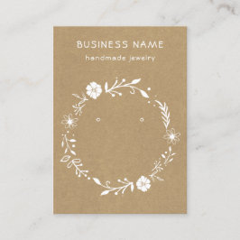 Rustic Floral Wreath Kraft Verzendkaart Visitekaartje