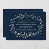 Rustic Floral Wreath Rehearsal Dinner Invite Kaart (Voorkant / Achterkant)