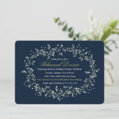 Rustic Floral Wreath Rehearsal Dinner Invite Kaart (Staand voorkant)