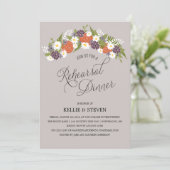Rustic Floral Wreath Rehearsal Dinner Kaart (Staand voorkant)