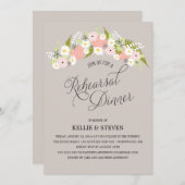 Rustic Floral Wreath Rehearsal Dinner Kaart (Voorkant / Achterkant)