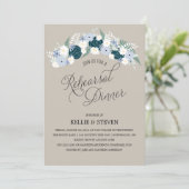 Rustic Floral Wreath Rehearsal Dinner Kaart (Staand voorkant)