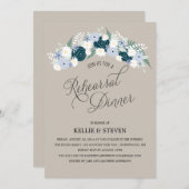 Rustic Floral Wreath Rehearsal Dinner Kaart (Voorkant / Achterkant)