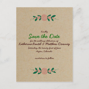 Rustic Floral Wreath Save the Date Aankondigingskaart