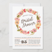 Rustic Floral Wreath Vrijgezellenfeest Invite Kaart (Voorkant)