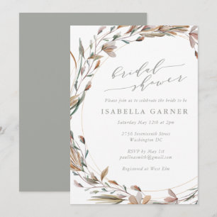 Rustic Floral Wreath Waterverf Vrijgezellenfeest Kaart