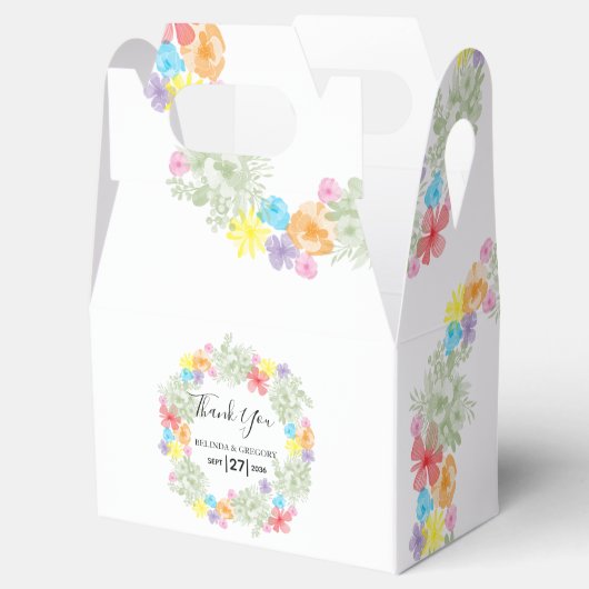 Rustic Floral Wreath Wedding Bedankdoosjes (Geopend)