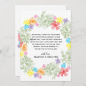 Rustic Floral Wreath Wedding Bedankt (Voorkant / Achterkant)