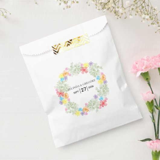 Rustic Floral Wreath Wedding Bedankzakje (Gezegeld)