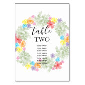 Rustic Floral Wreath Wedding Guest Names Kaart (Achterkant)