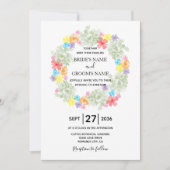 Rustic Floral Wreath Wedding Invitations Kaart (Voorkant)