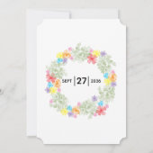 Rustic Floral Wreath Wedding Invitations Kaart (Achterkant)