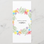 Rustic Floral Wreath Wedding Menu (Achterkant)