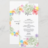 Rustic Floral Wreath Wedding Menu (Voorkant / Achterkant)