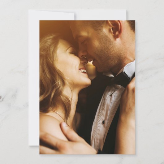 Rustic Floral Wreath Wedding Photo Uitnodiging (Achterkant)