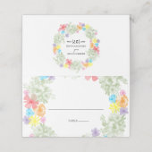 Rustic Floral Wreath Wedding Place Card Plaatskaartje (Buitenkant ongevouwen)