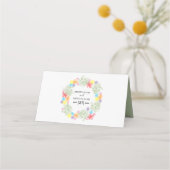 Rustic Floral Wreath Wedding Place Card Plaatskaartje (Achterkant)