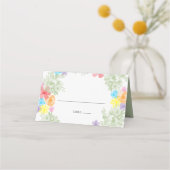 Rustic Floral Wreath Wedding Place Card Plaatskaartje (Voorkant)