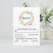 Rustic Floral Wreath Wedding RSVP-kaarten RSVP Kaartje (Staand voorkant)