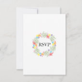 Rustic Floral Wreath Wedding RSVP-kaarten RSVP Kaartje (Achterkant)