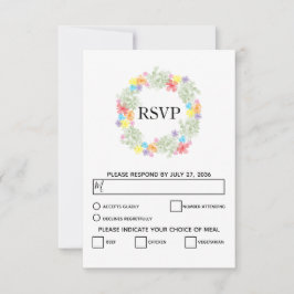 Rustic Floral Wreath Wedding RSVP-kaarten RSVP Kaartje