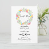 Rustic Floral Wreath Wedding Save The Date (Staand voorkant)