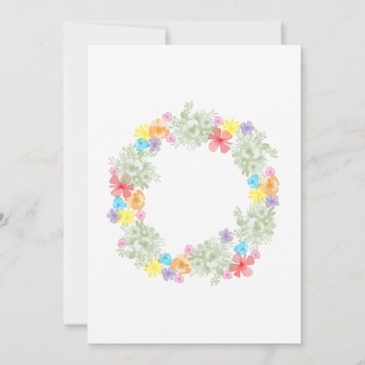 Rustic Floral Wreath Wedding Save The Date (Achterkant)