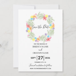Rustic Floral Wreath Wedding Save The Date