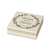 Rustic Floral Wreath Wedding Save the Date Rubberstempel (Stempel)