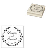 Rustic Floral Wreath Wedding Save the Date Rubberstempel (Gestempeld)