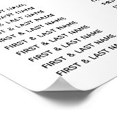 Rustic Floral Wreath Wedding Seating Chart Poster (Hoek)