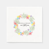Rustic Floral Wreath Wedding Servet (Voorkant)